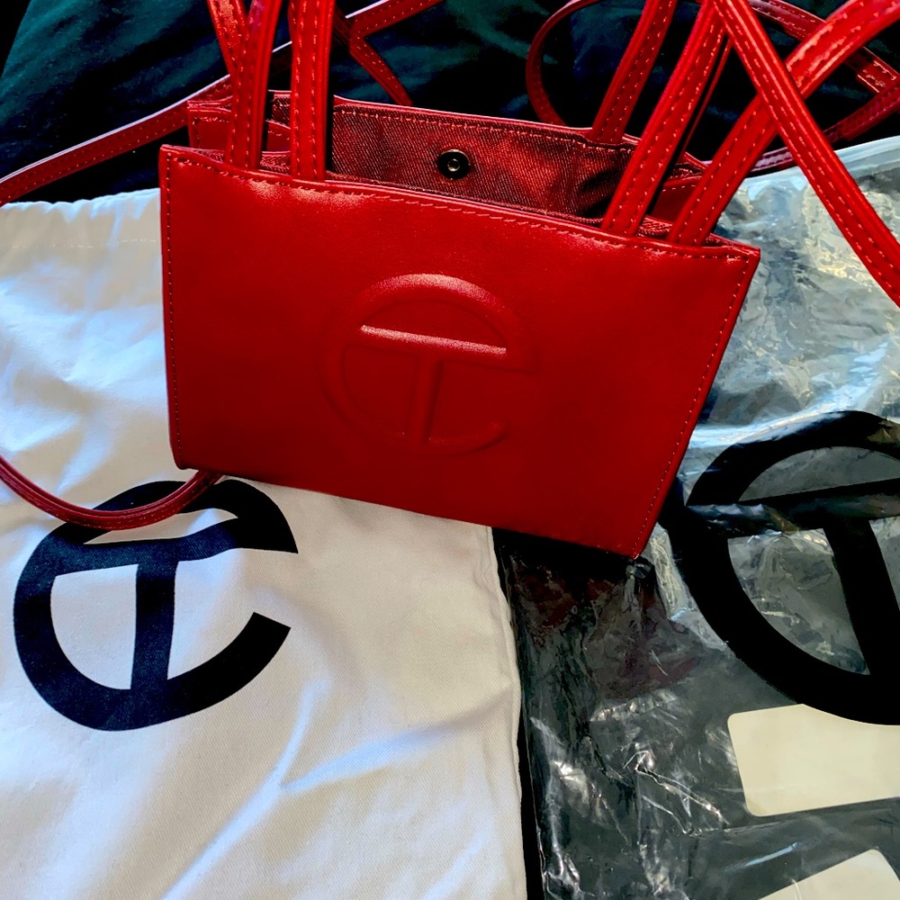 Oxblood Telfar small shopper bag